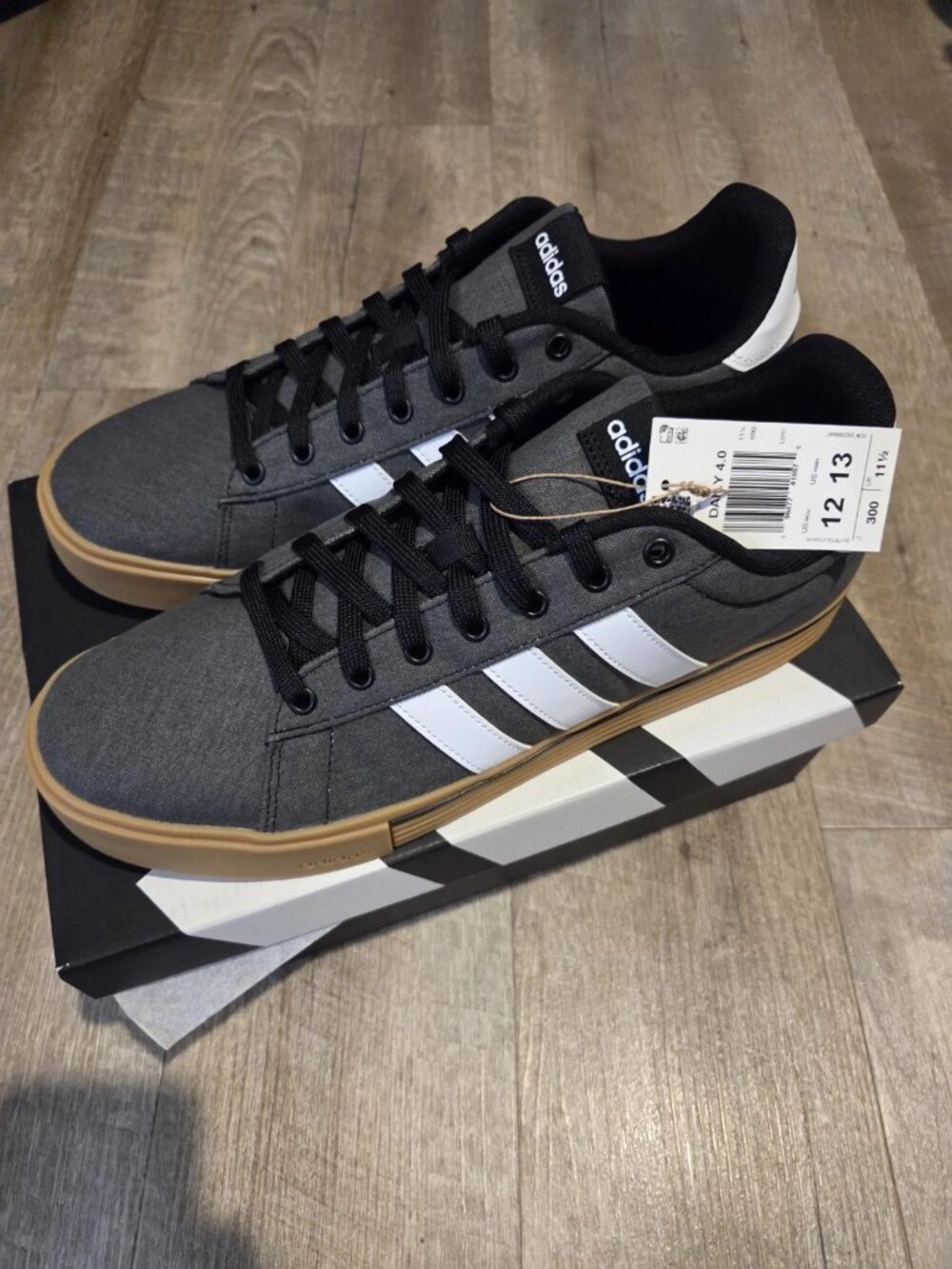 adidas Daily 4.0 IF4492 Core Black Cloud White Gum Canvas Men's 12